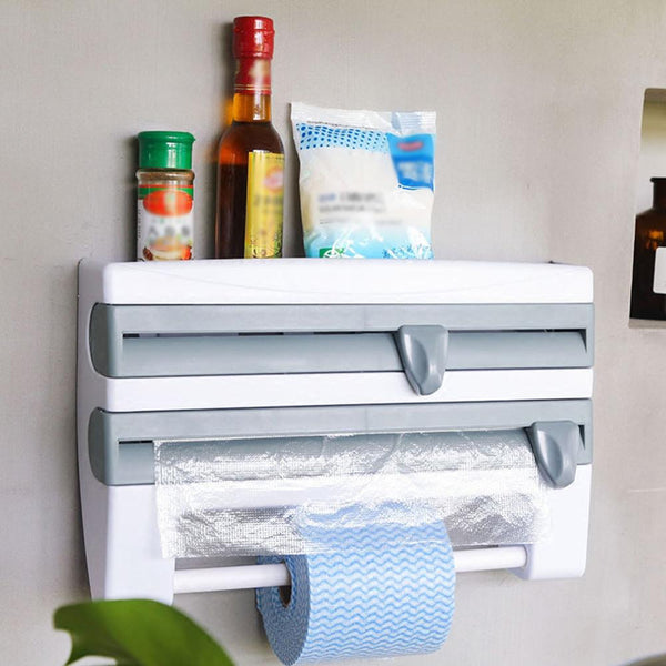 4-in-1 Wall Mount Paper Towel Holder Organizer Kitchen Storage Rack Al –  LYHOE